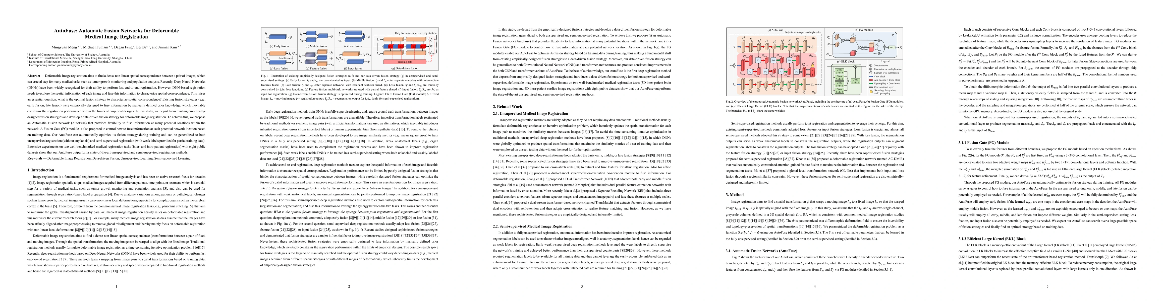 Thumbnail for AutoFuse: Automatic Fusion Networks for Deformable Medical Image
  Registration