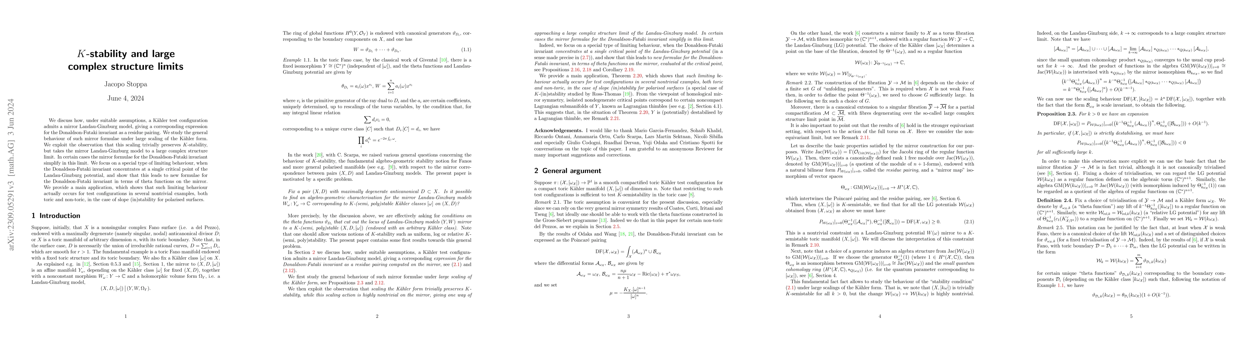 Thumbnail for K-stability and large complex structure limits
