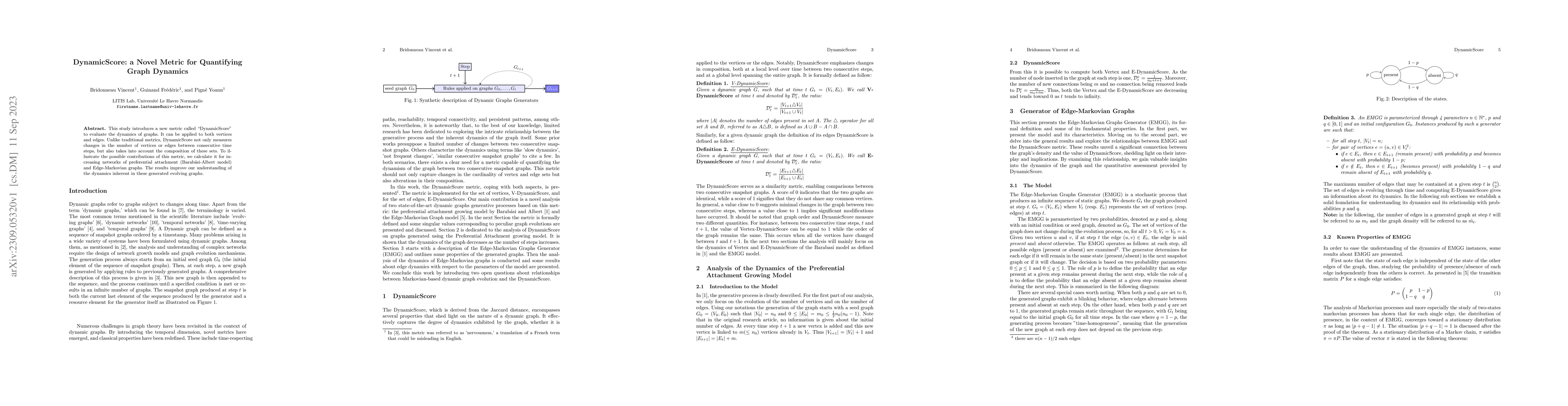 Thumbnail for DynamicScore: a Novel Metric for Quantifying Graph Dynamics