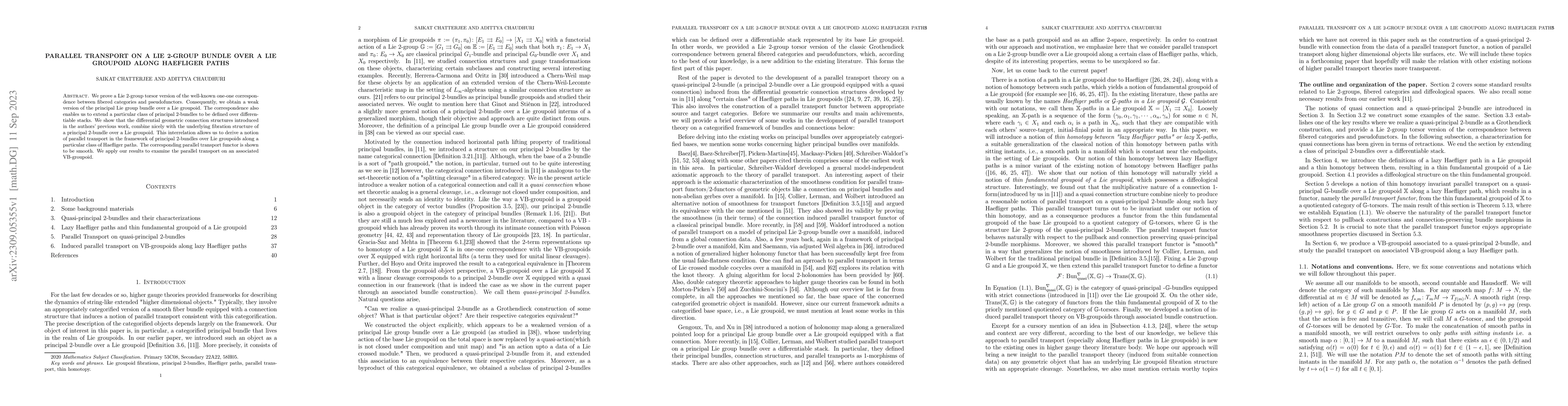 Thumbnail for Parallel transport on a Lie 2-group bundle over a Lie groupoid along
  Haefliger paths
