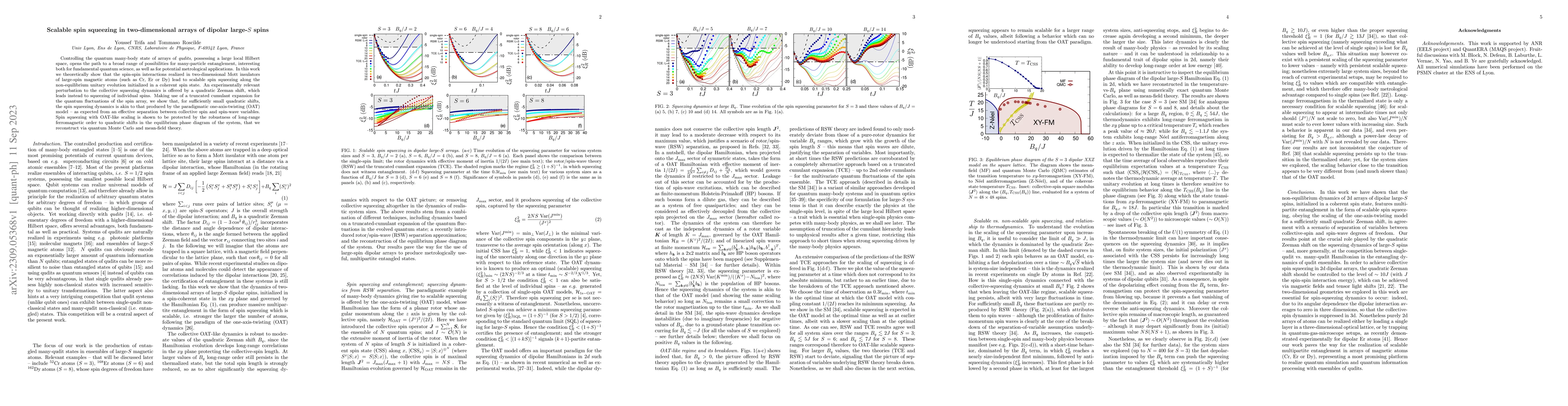 Thumbnail for Scalable spin squeezing in two-dimensional arrays of dipolar large-$S$
  spins