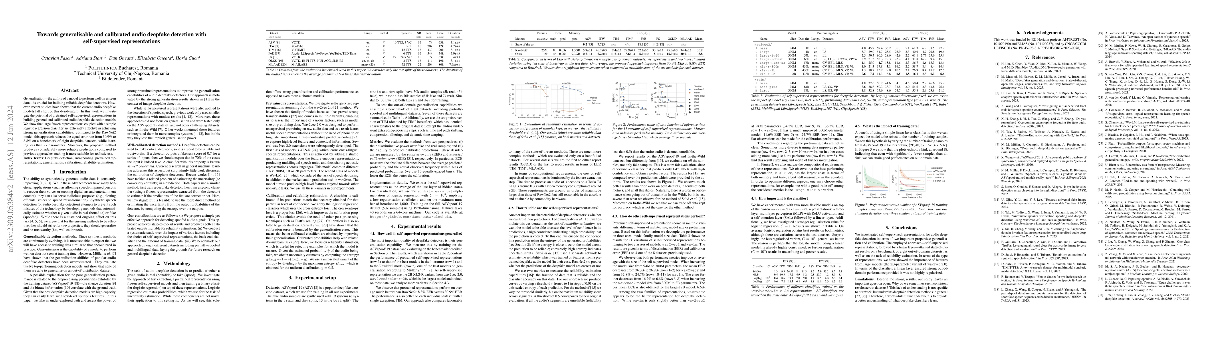 Thumbnail for Towards generalisable and calibrated synthetic speech detection with
  self-supervised representations