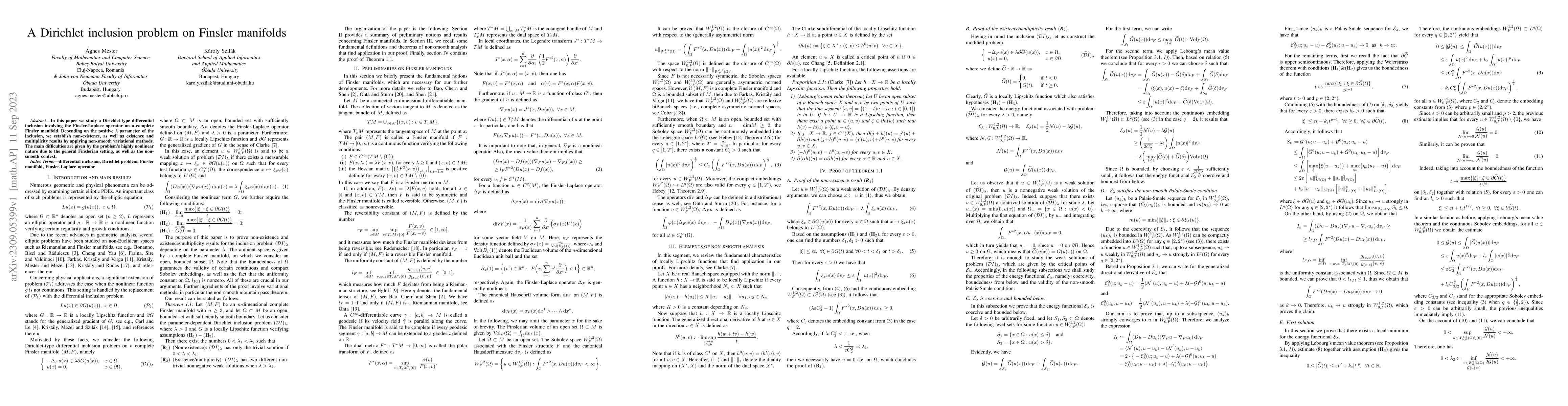 Thumbnail for A Dirichlet inclusion problem on Finsler manifolds