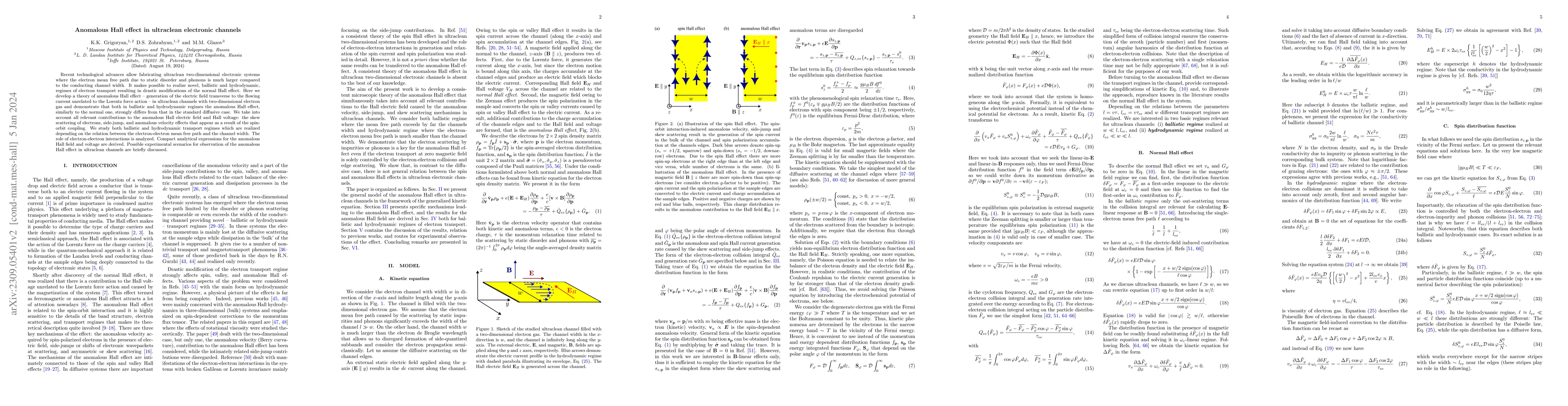 Thumbnail for Anomalous Hall effect in ultraclean electronic channels