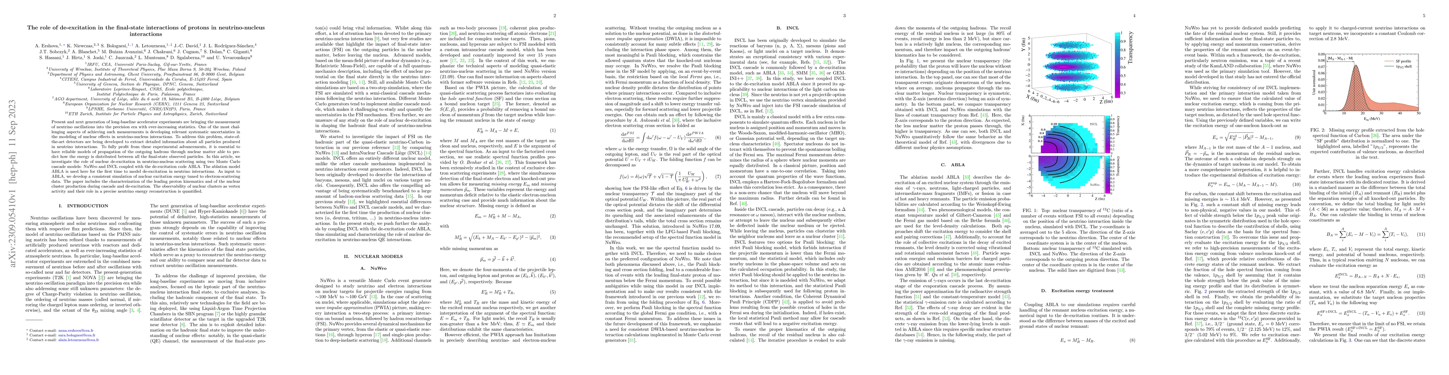 Thumbnail for The role of de-excitation in the final-state interactions of protons in
  neutrino-nucleus interactions
