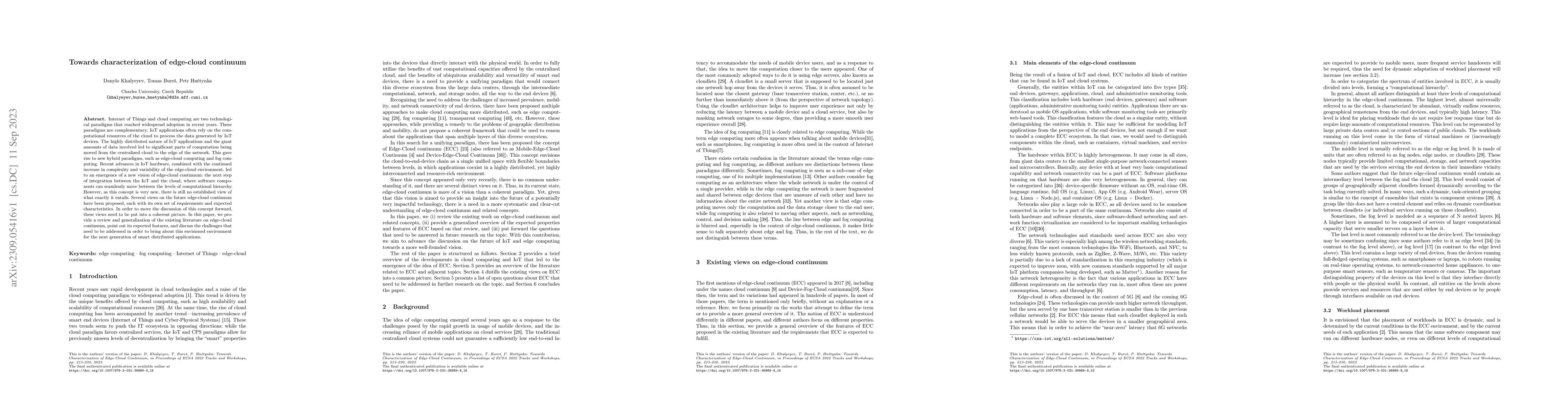 Thumbnail for Towards characterization of edge-cloud continuum