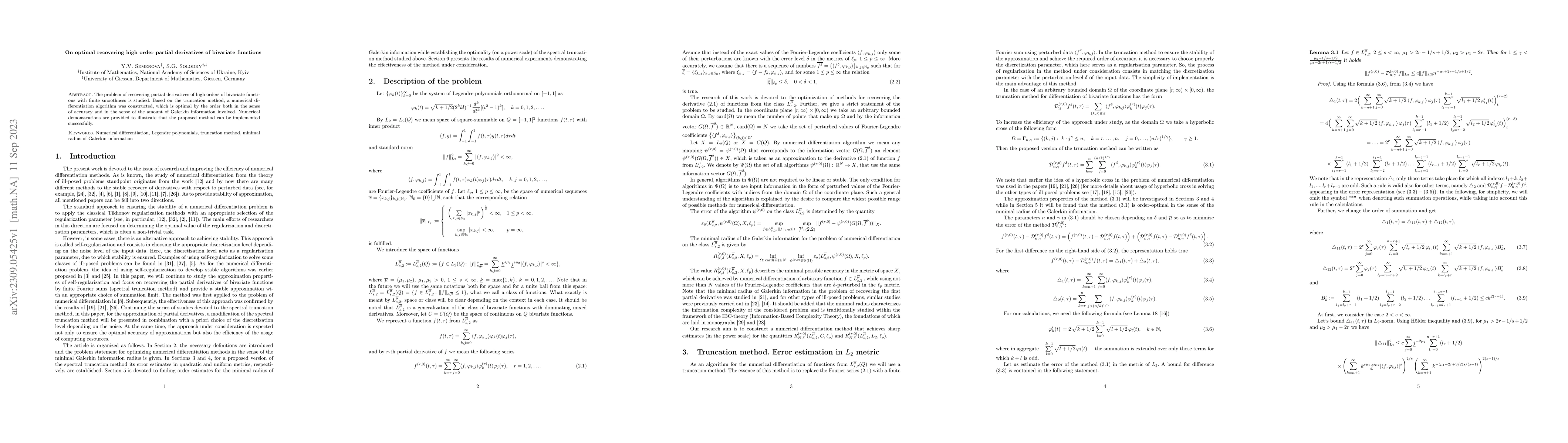 Thumbnail for On optimal recovering high order partial derivatives of bivariate
  functions