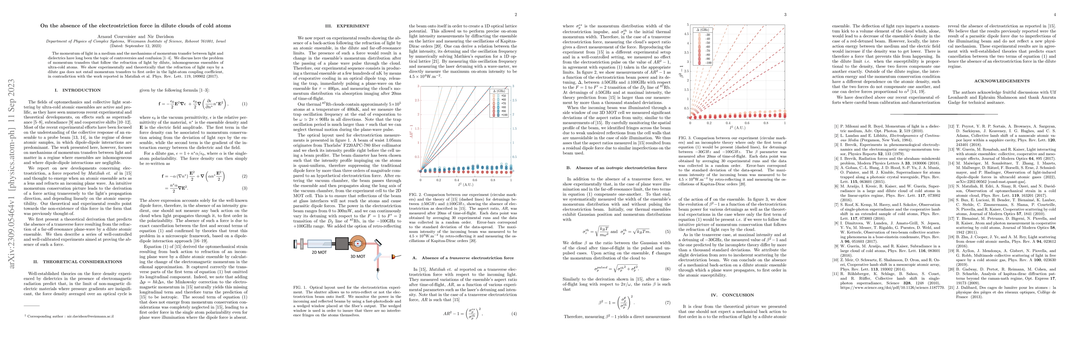 Thumbnail for On the absence of the electrostriction force in dilute clouds of cold
  atoms