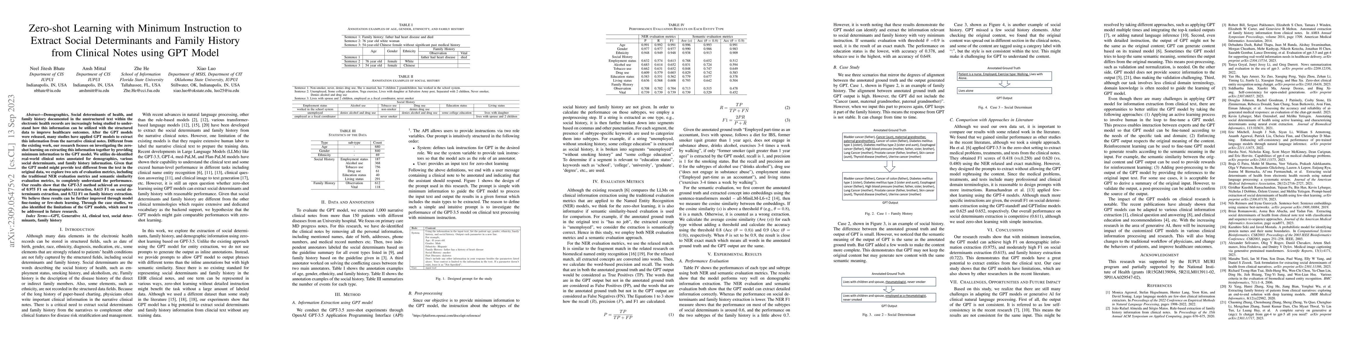 Thumbnail for Zero-shot Learning with Minimum Instruction to Extract Social
  Determinants and Family History from Clinical Notes using GPT Model