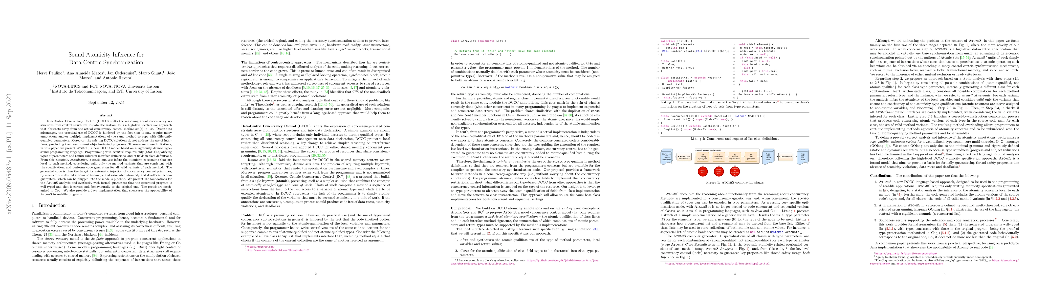 Thumbnail for Sound Atomicity Inference for Data-Centric Synchronization