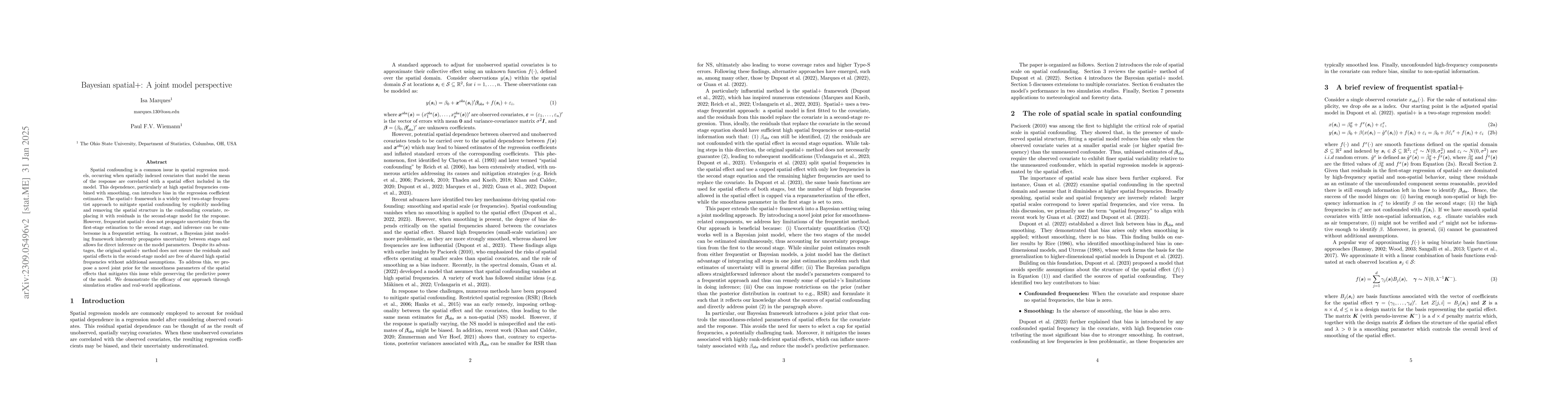 Thumbnail for Bayesian spatial+: A joint model perspective