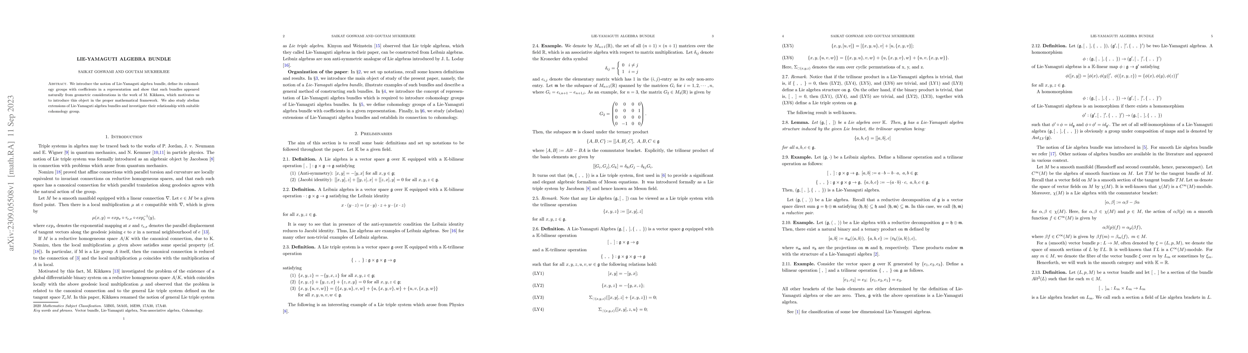 Thumbnail for Lie-Yamaguti Algebra Bundle