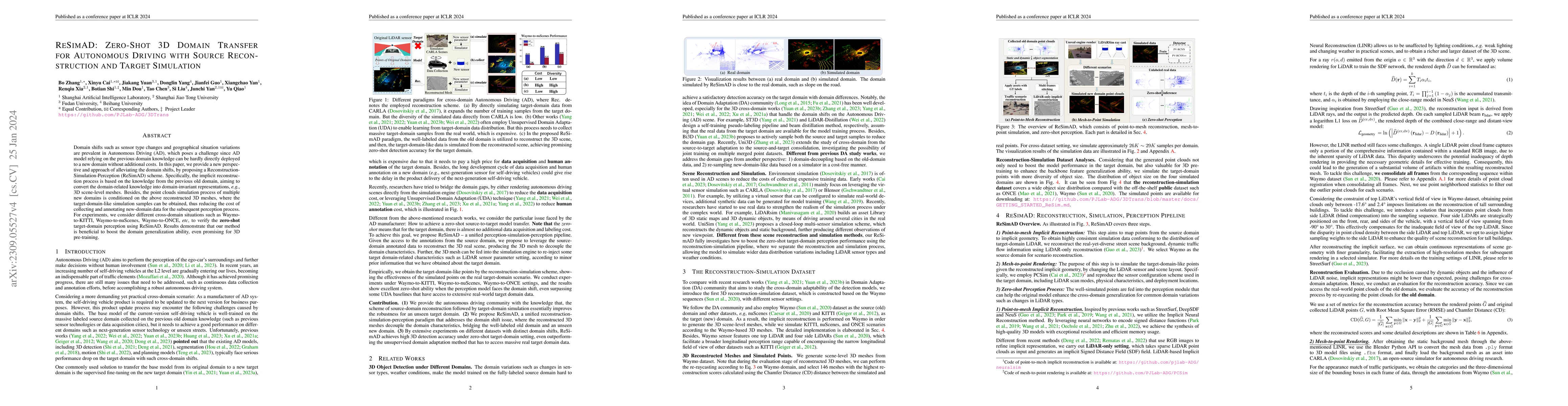 Thumbnail for ReSimAD: Zero-Shot 3D Domain Transfer for Autonomous Driving with Source
  Reconstruction and Target Simulation