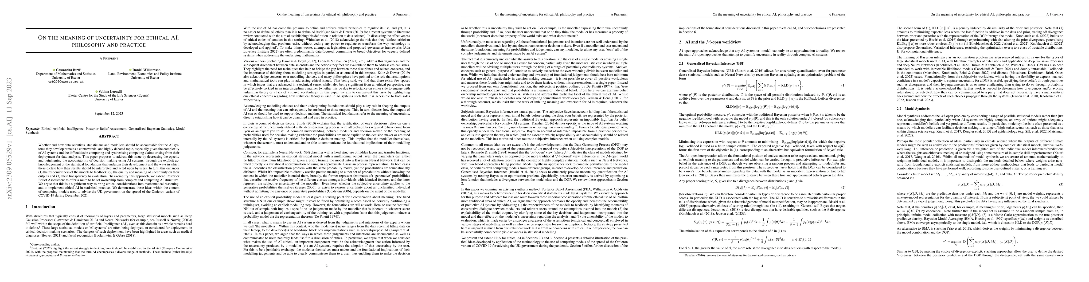 Thumbnail for On the meaning of uncertainty for ethical AI: philosophy and practice