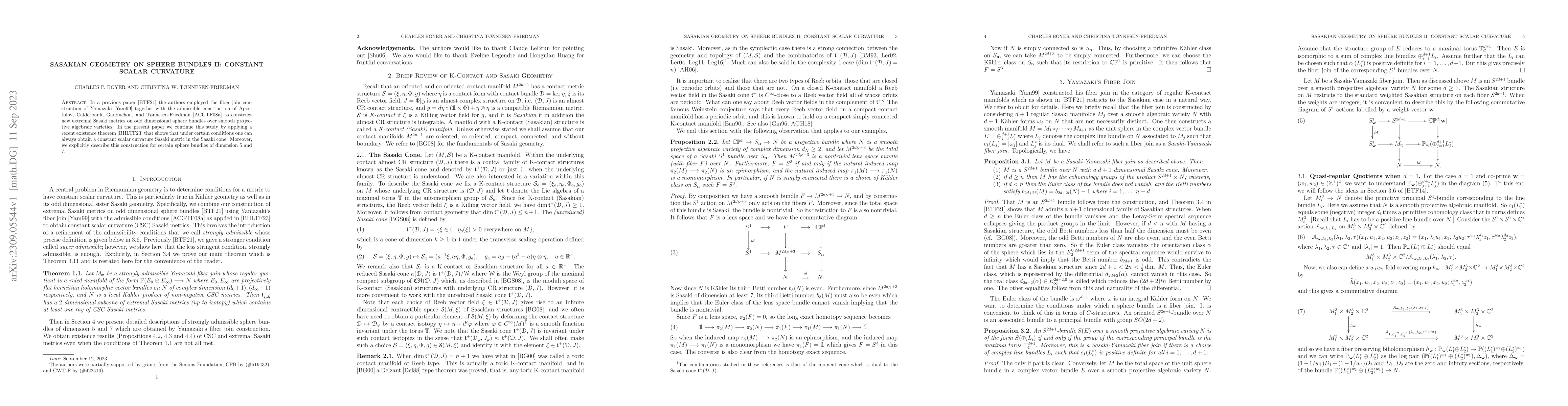 Thumbnail for Sasakian Geometry on Sphere Bundles II: Constant Scalar Curvature