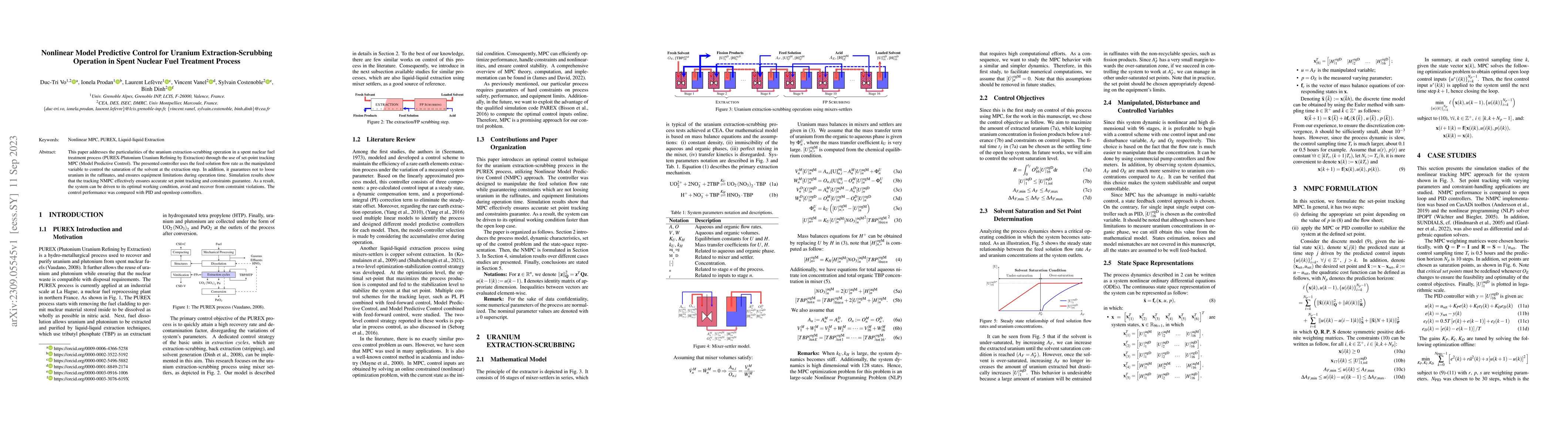 Thumbnail for Nonlinear Model Predictive Control for Uranium Extraction-Scrubbing
  Operation in Spent Nuclear Fuel Treatment Process