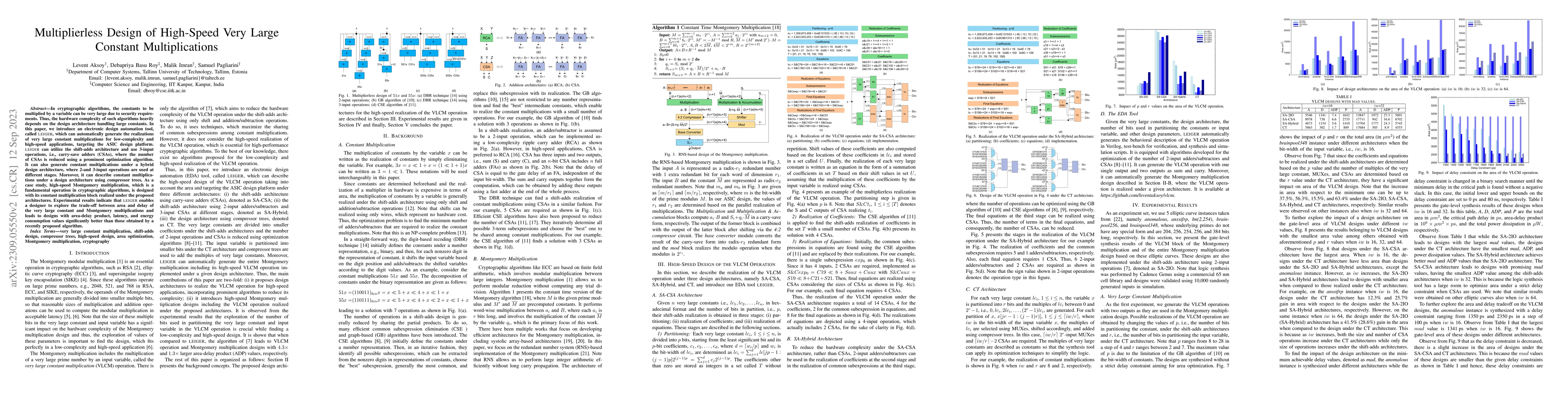 Thumbnail for Multiplierless Design of High-Speed Very Large Constant Multiplications