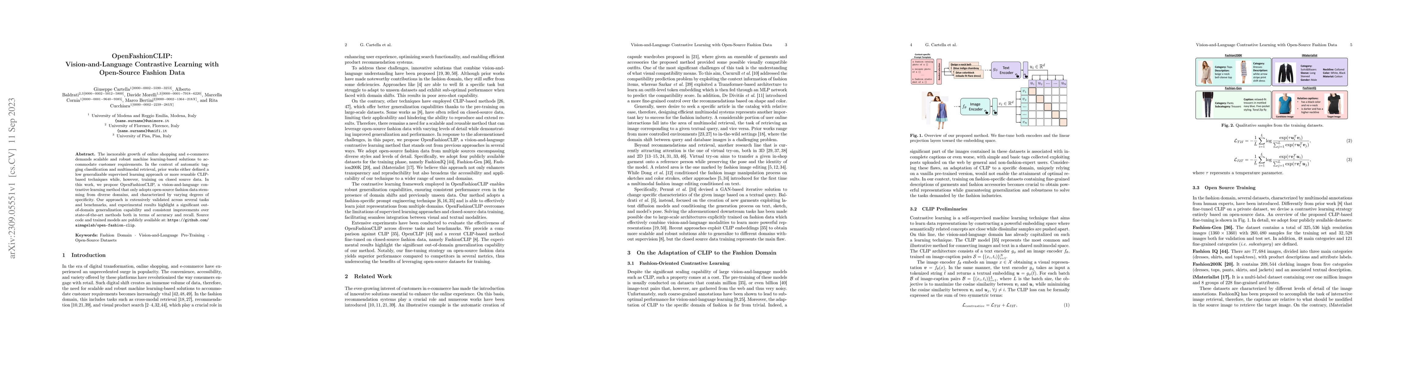 Thumbnail for OpenFashionCLIP: Vision-and-Language Contrastive Learning with
  Open-Source Fashion Data