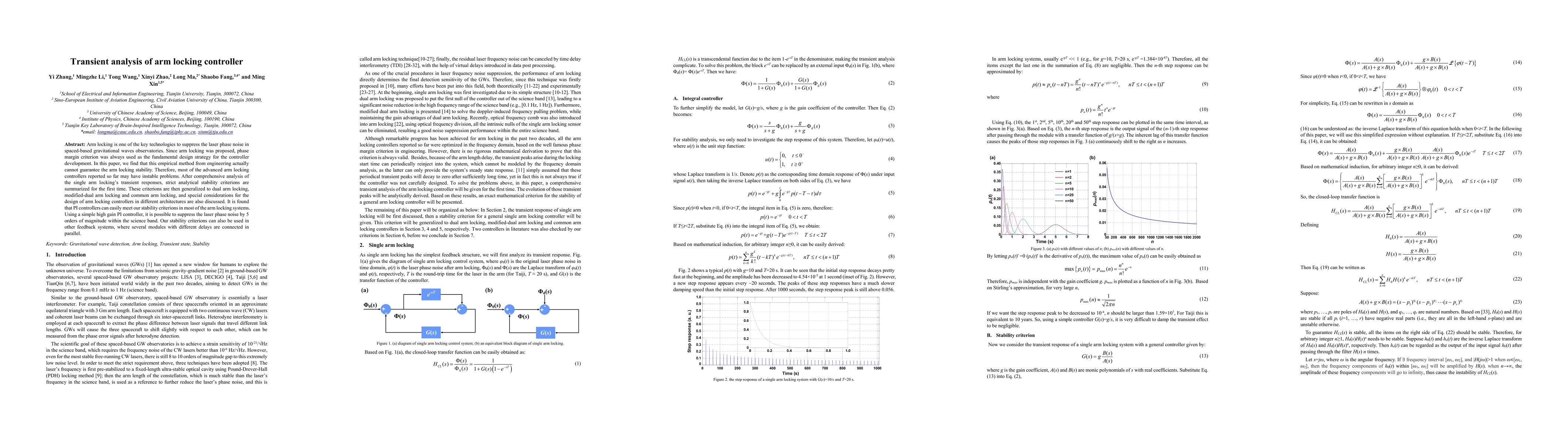 Thumbnail for Transient analysis of arm locking controller