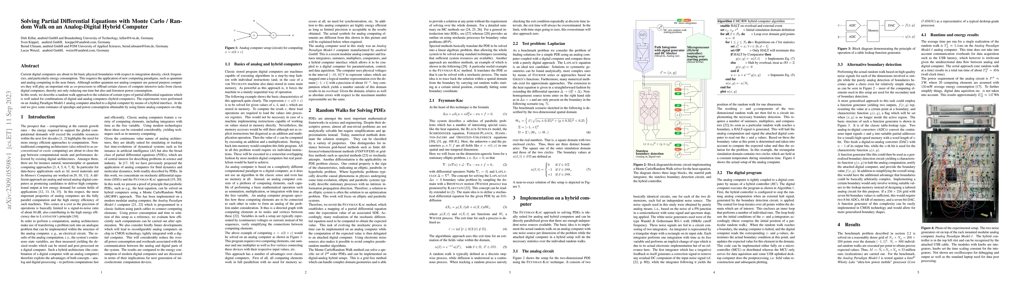 Thumbnail for Solving Partial Differential Equations with Monte Carlo / Random Walk on
  an Analog-Digital Hybrid Computer