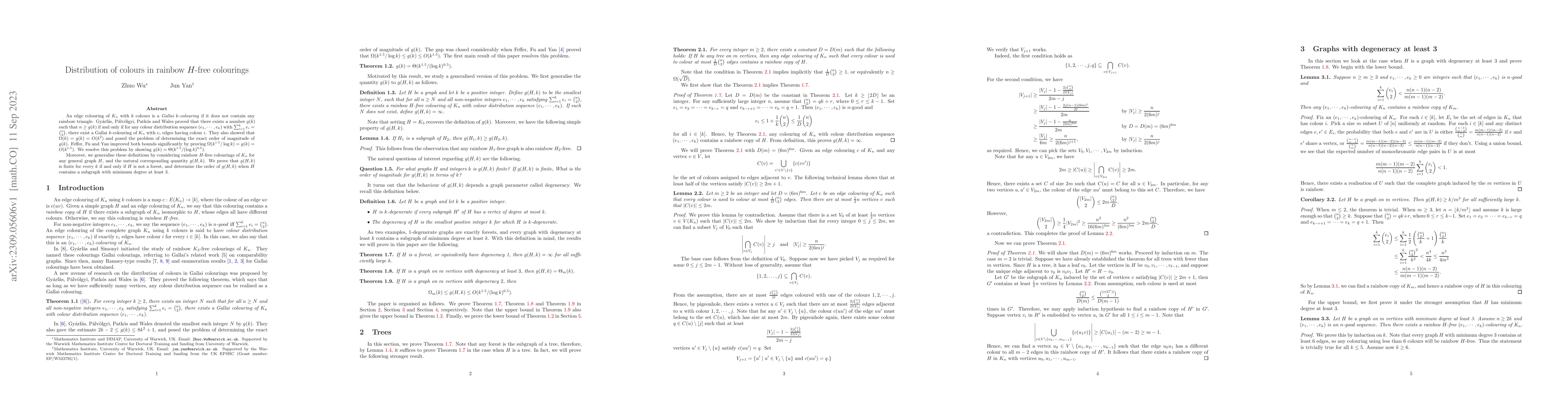 Thumbnail for Distribution of colours in rainbow H-free colourings
