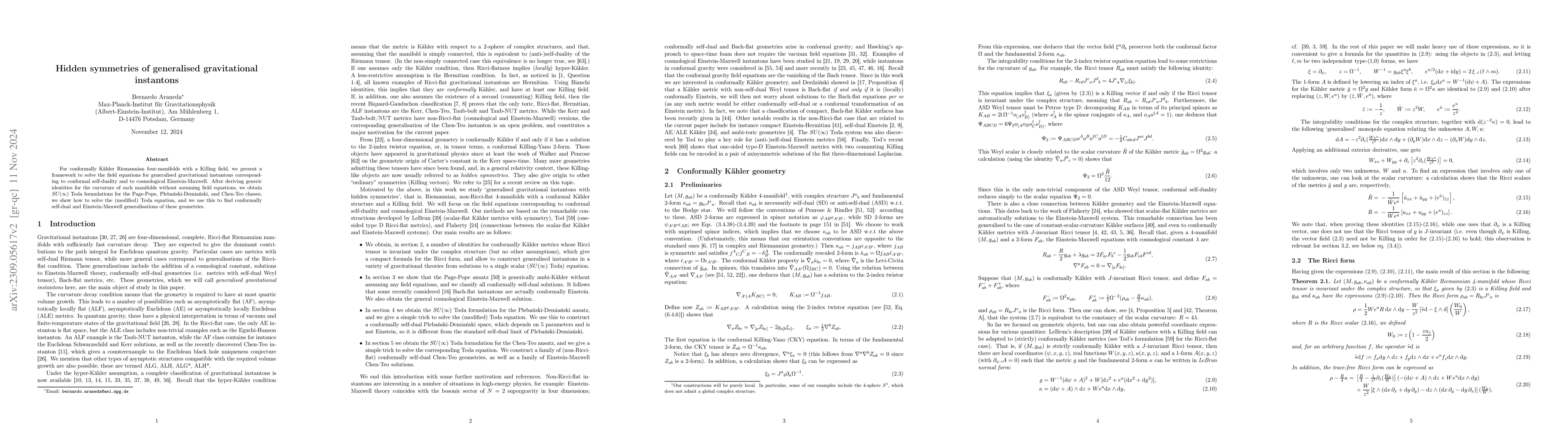 Thumbnail for Hidden symmetries of generalised gravitational instantons