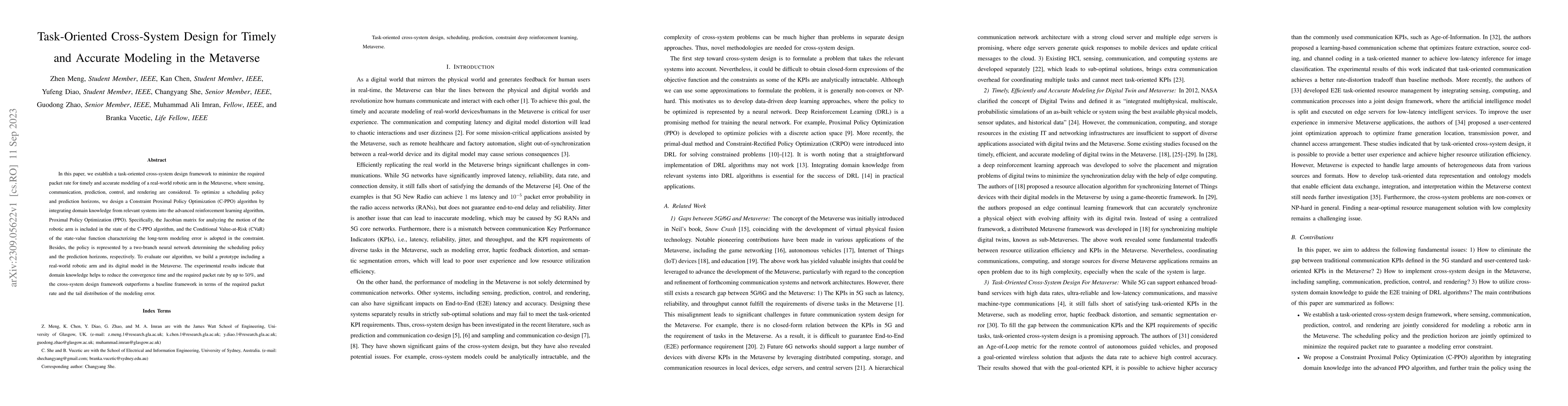 Thumbnail for Task-Oriented Cross-System Design for Timely and Accurate Modeling in
  the Metaverse