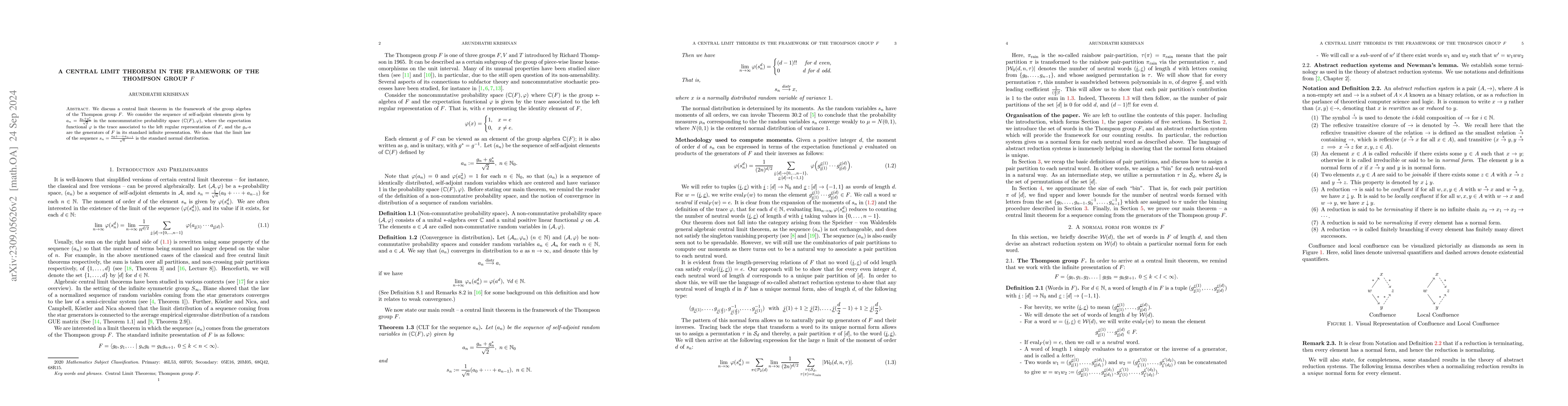 Thumbnail for A central limit theorem in the framework of the Thompson group $F$