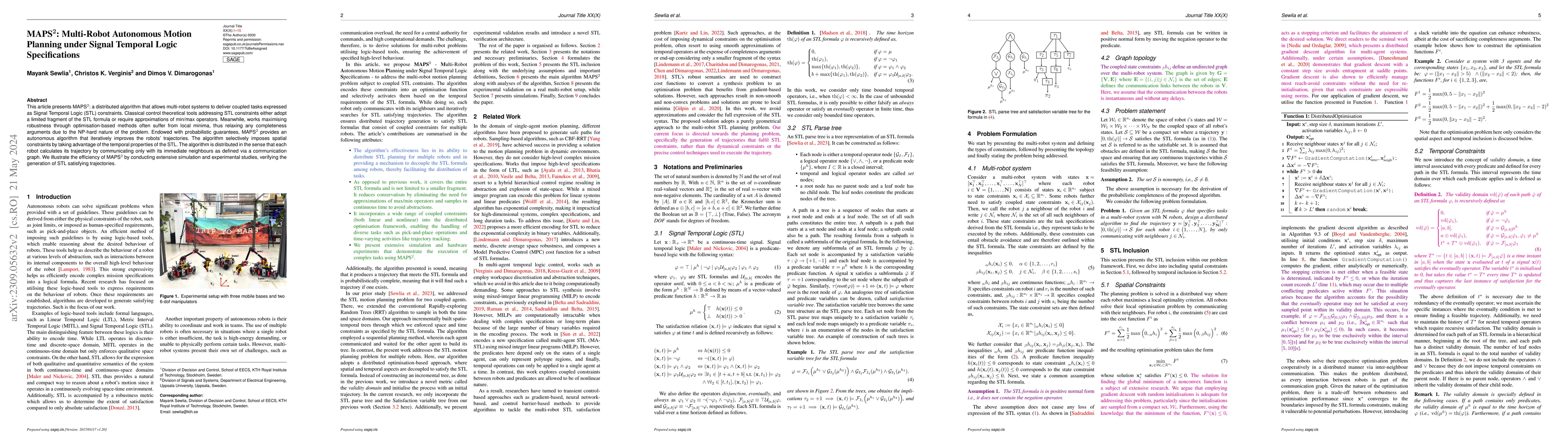 Thumbnail for MAPS$^2$: Multi-Robot Autonomous Motion Planning under Signal Temporal
  Logic Specifications
