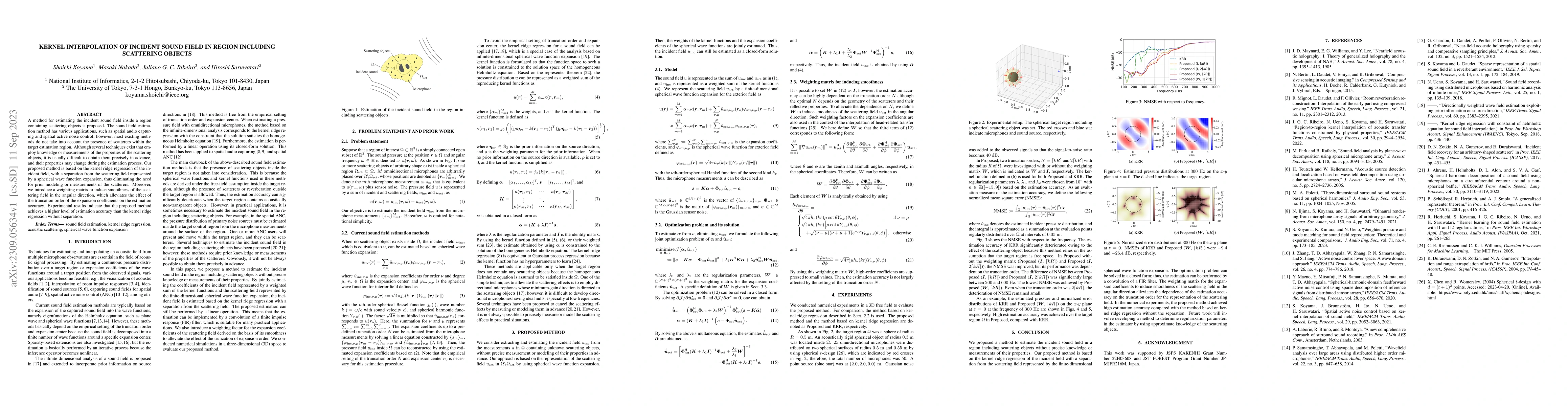 Thumbnail for Kernel Interpolation of Incident Sound Field in Region Including
  Scattering Objects