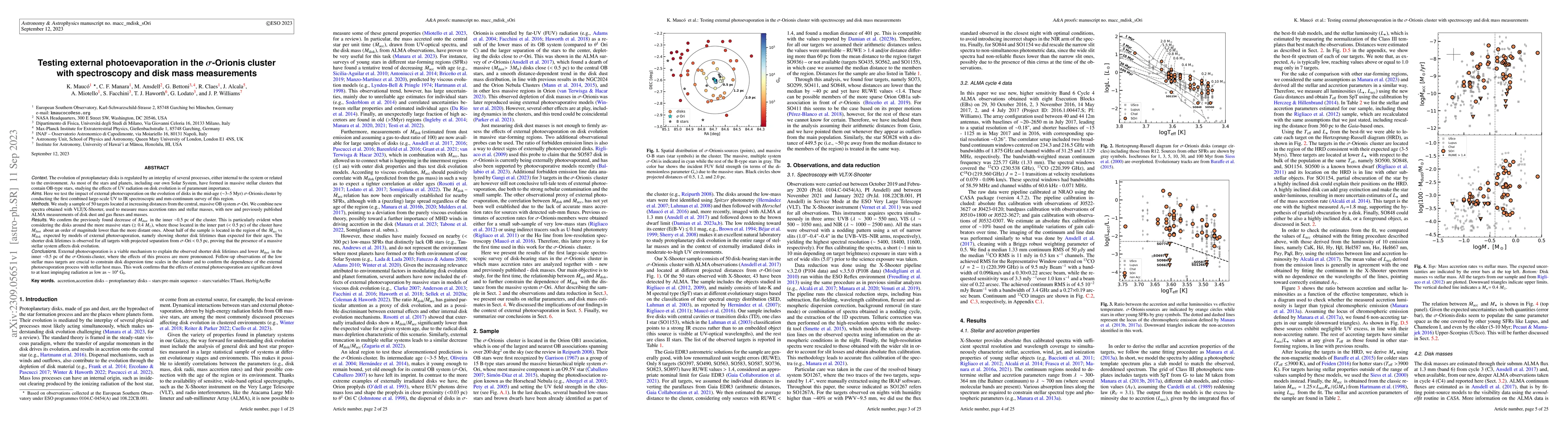 Thumbnail for Testing external photoevaporation in the $\sigma$-Orionis cluster with
  spectroscopy and disk mass measurements