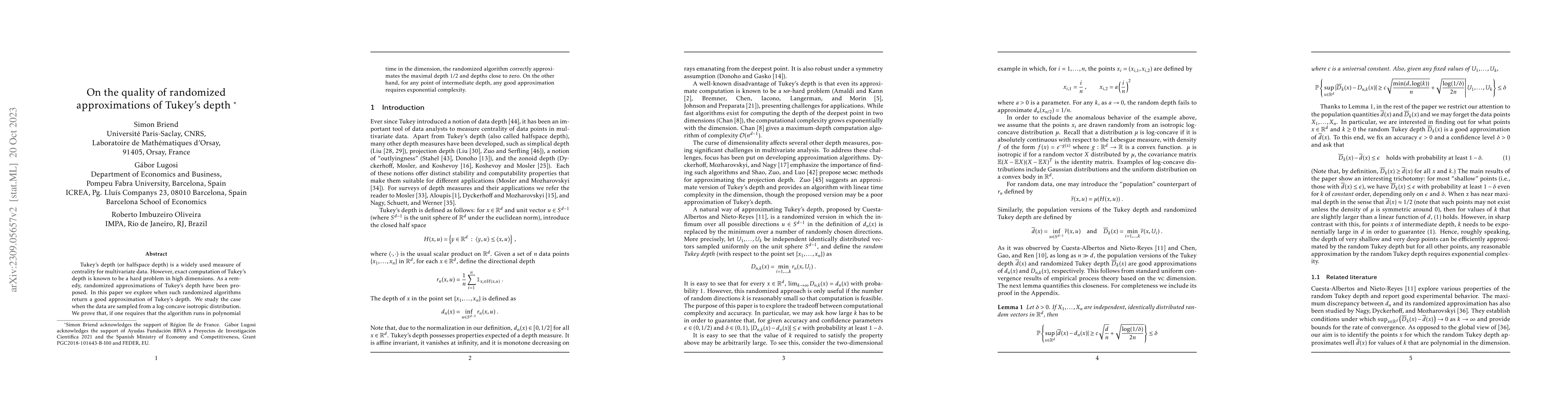 Thumbnail for On the quality of randomized approximations of Tukey's depth