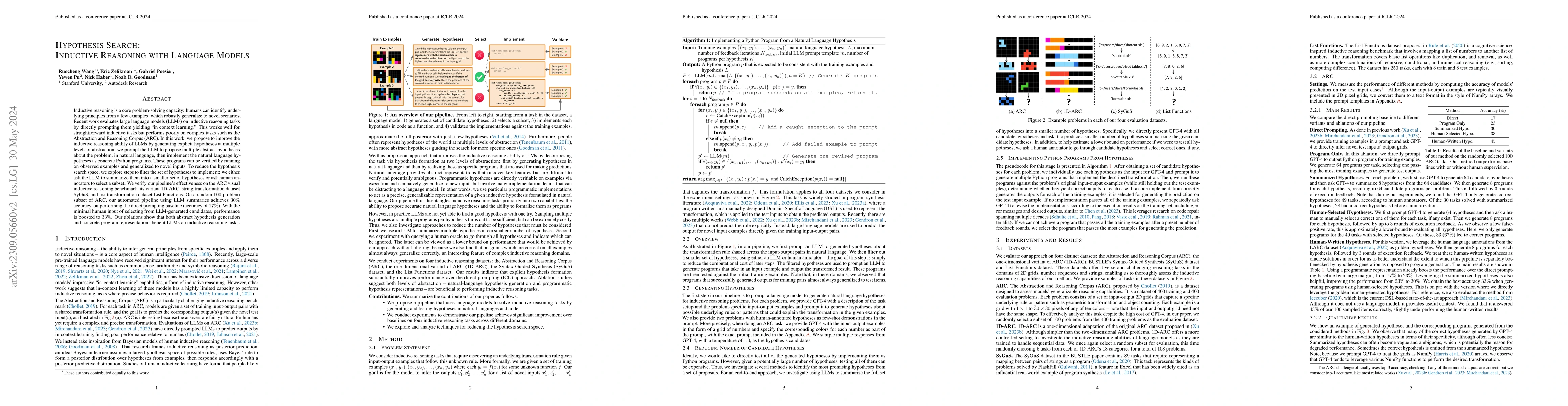Thumbnail for Hypothesis Search: Inductive Reasoning with Language Models