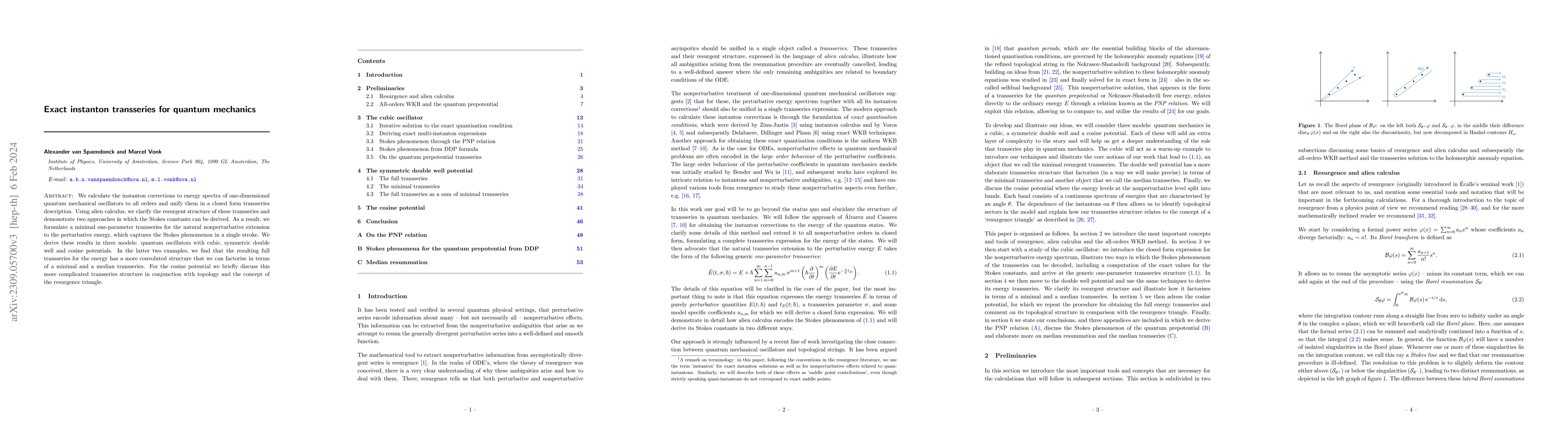 Thumbnail for Exact instanton transseries for quantum mechanics