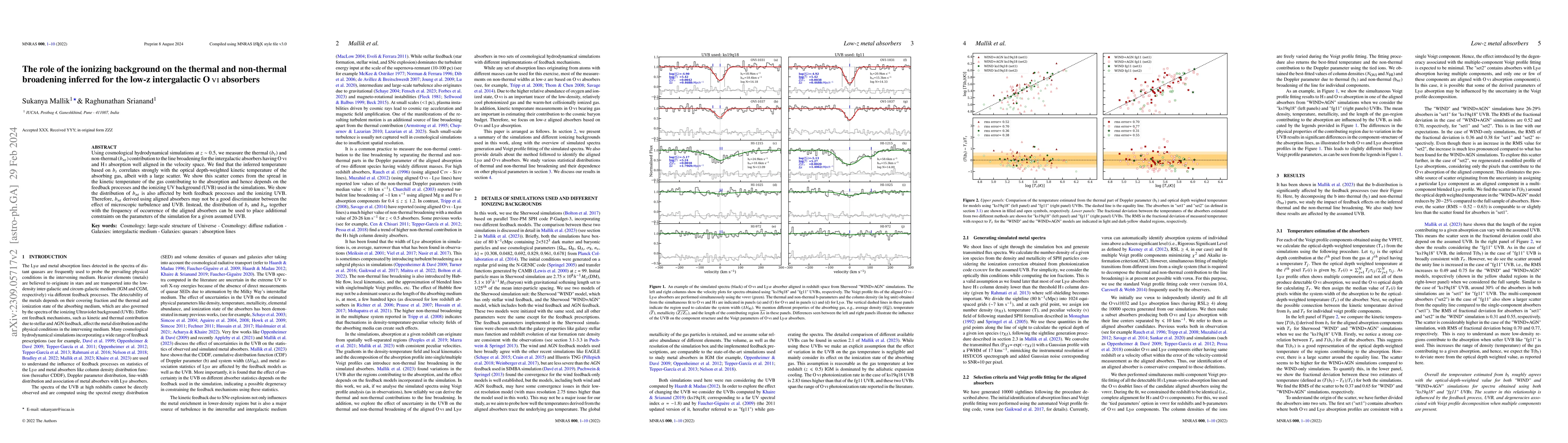Thumbnail for Role of ionizing background on the non-thermal broadening inferred for
  the aligned absorbers