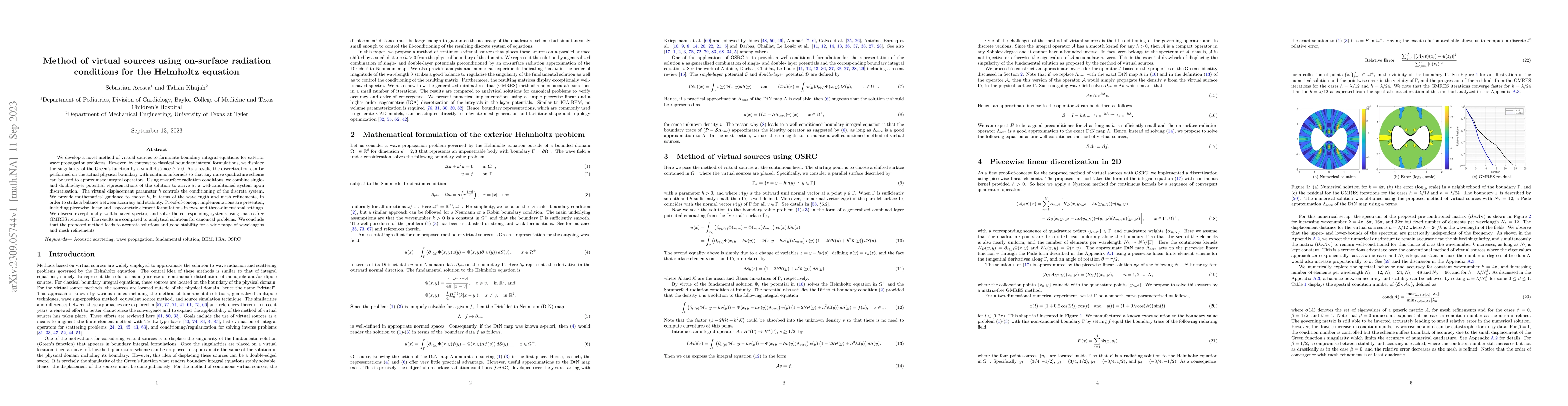 Thumbnail for Method of virtual sources using on-surface radiation conditions for the
  Helmholtz equation