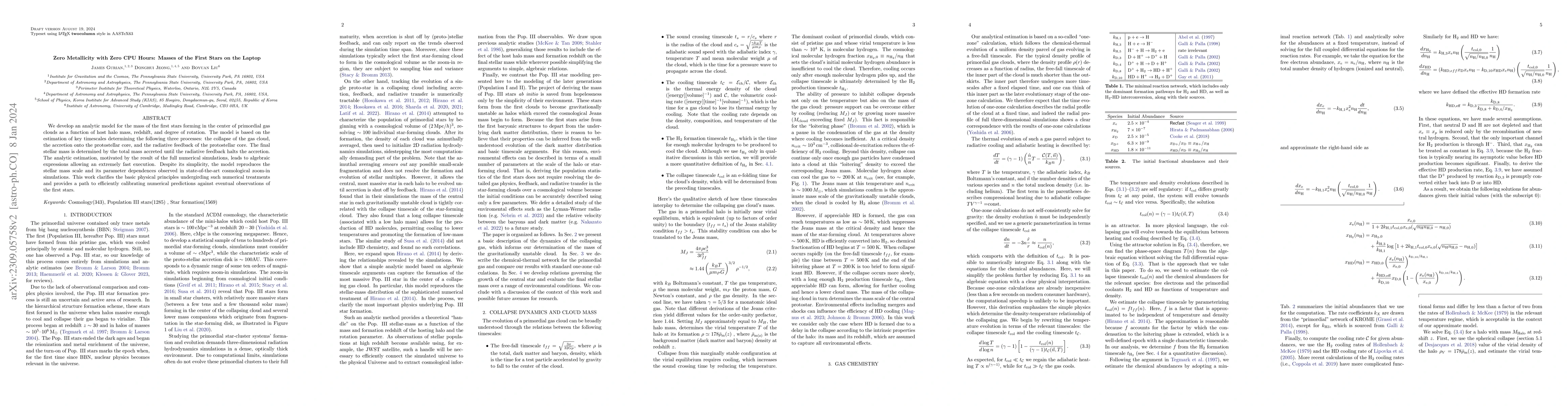 Thumbnail for Zero Metallicity with Zero CPU Hours: Masses of the First Stars on the
  Laptop
