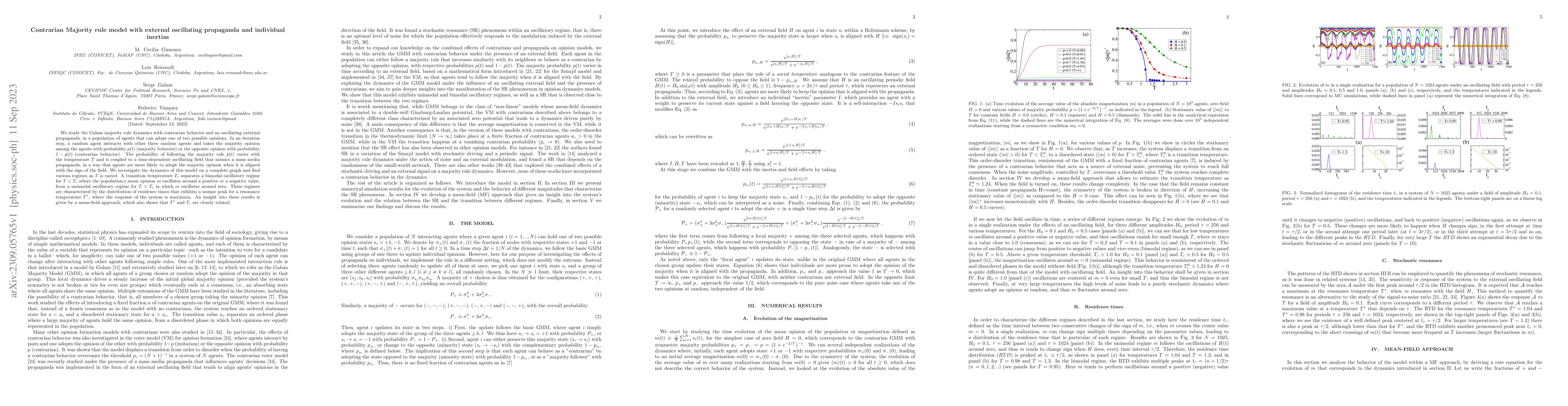Thumbnail for Contrarian Majority rule model with external oscillating propaganda and
  individual inertias