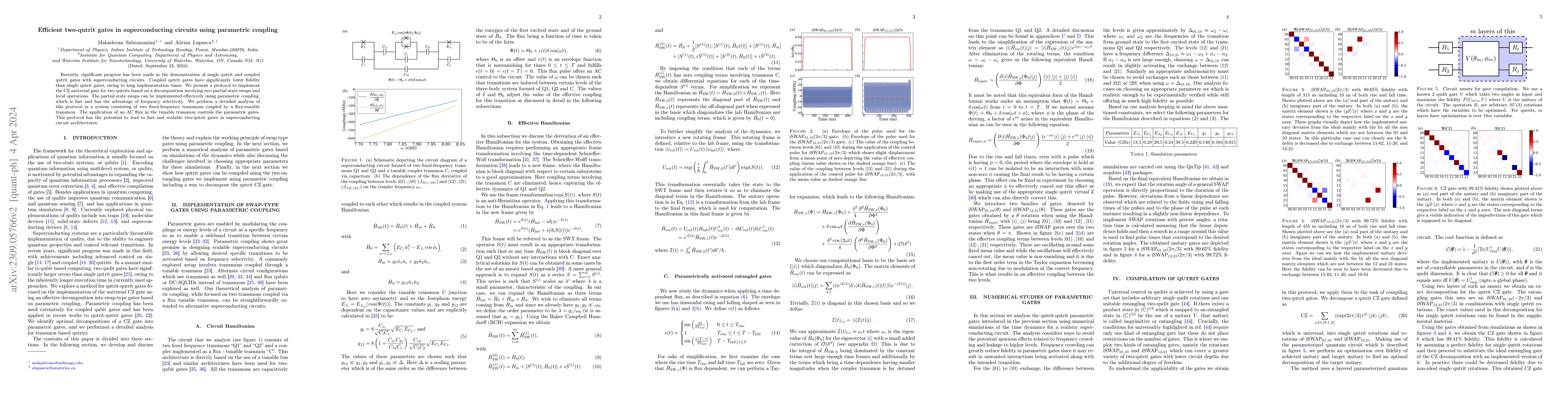Thumbnail for Efficient two-qutrit gates in superconducting circuits using parametric
  coupling