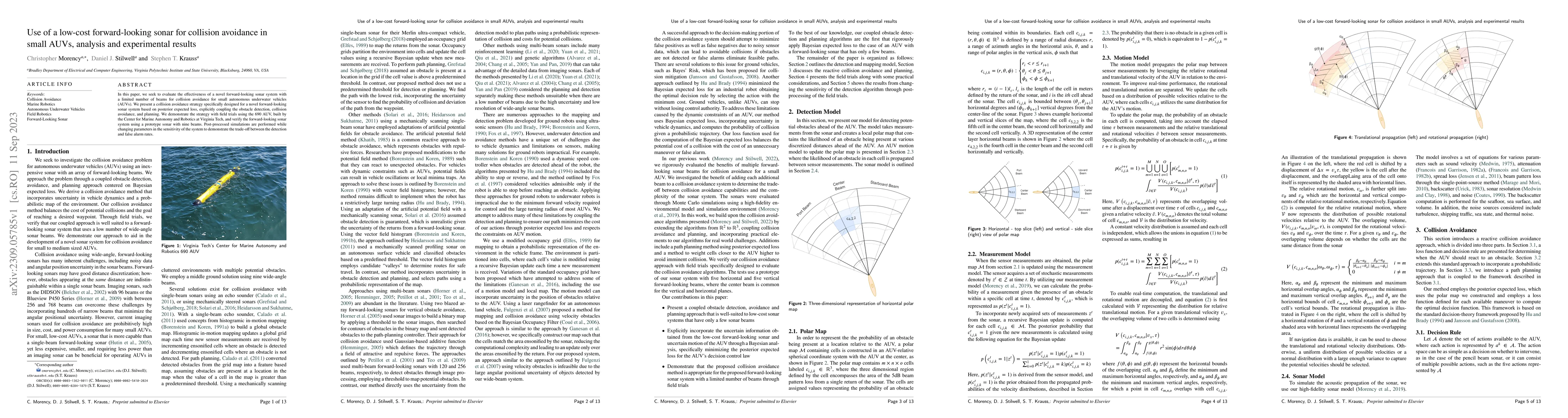 Thumbnail for Use of a low-cost forward-looking sonar for collision avoidance in small
  AUVs, analysis and experimental results