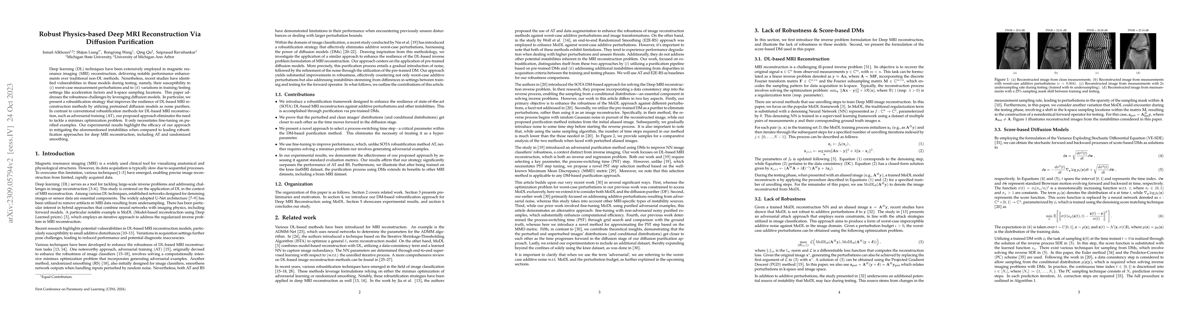 Thumbnail for Robust Physics-based Deep MRI Reconstruction Via Diffusion Purification