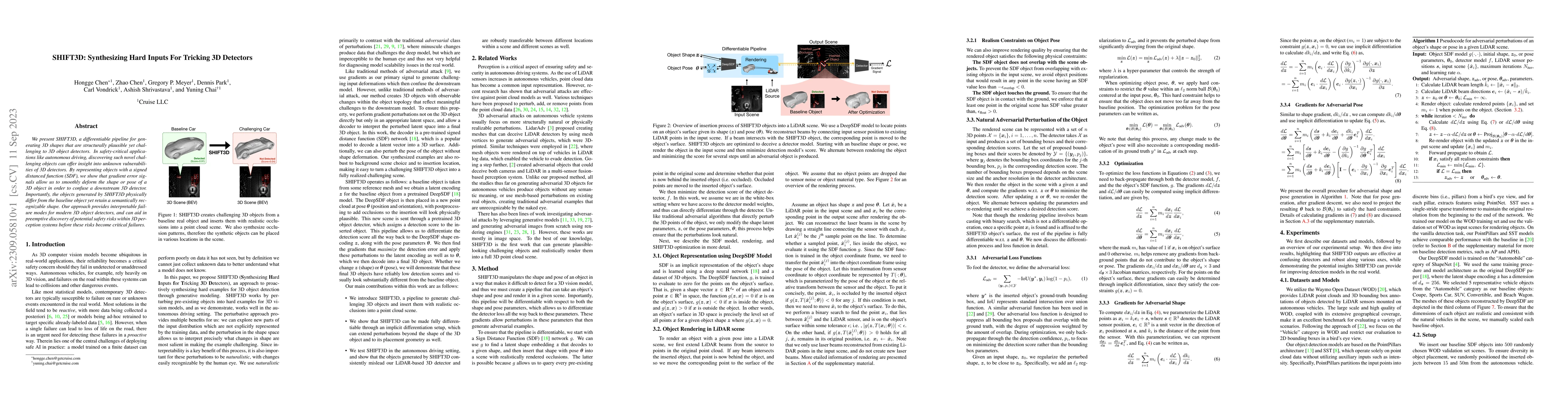 Thumbnail for SHIFT3D: Synthesizing Hard Inputs For Tricking 3D Detectors