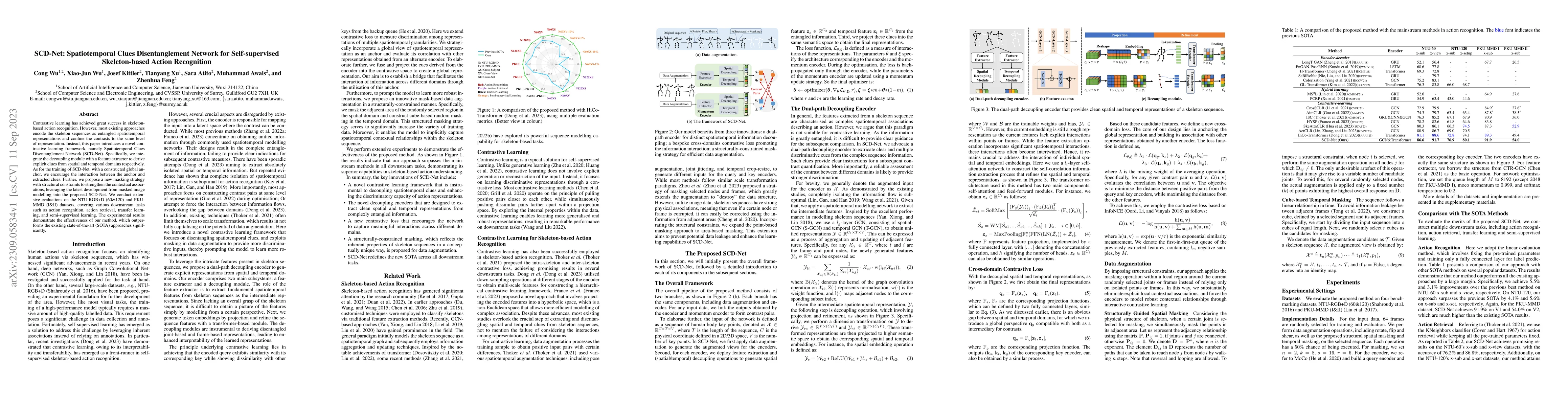 Thumbnail for SCD-Net: Spatiotemporal Clues Disentanglement Network for
  Self-supervised Skeleton-based Action Recognition