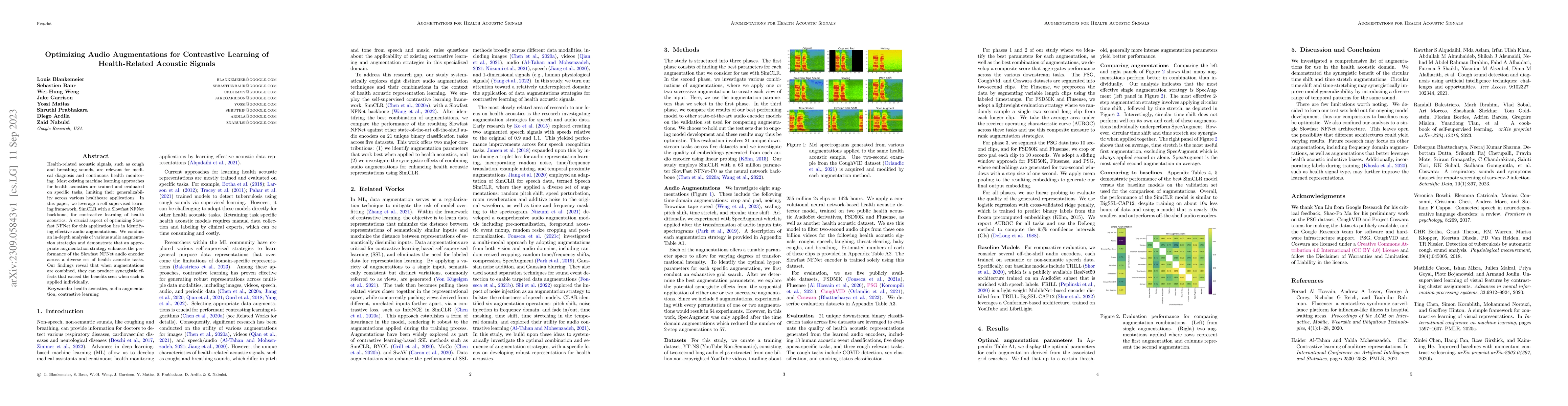 Thumbnail for Optimizing Audio Augmentations for Contrastive Learning of
  Health-Related Acoustic Signals