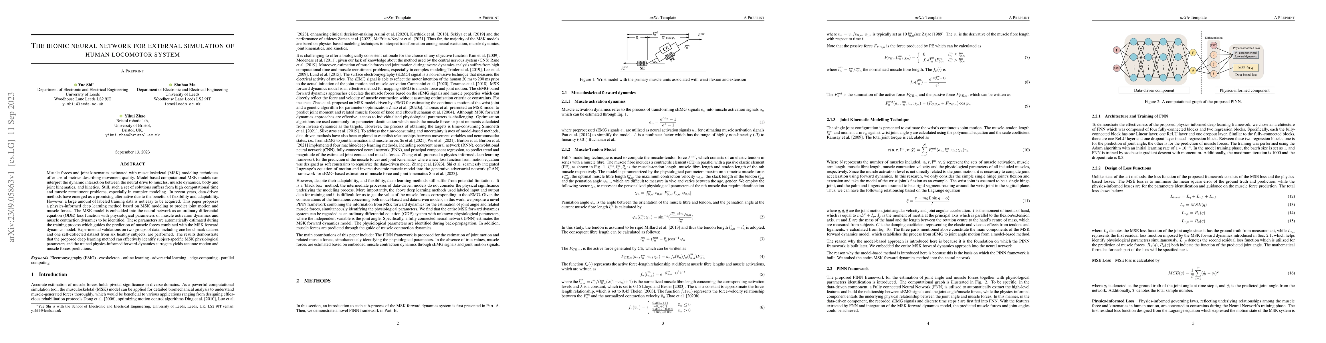 Thumbnail for The bionic neural network for external simulation of human locomotor
  system