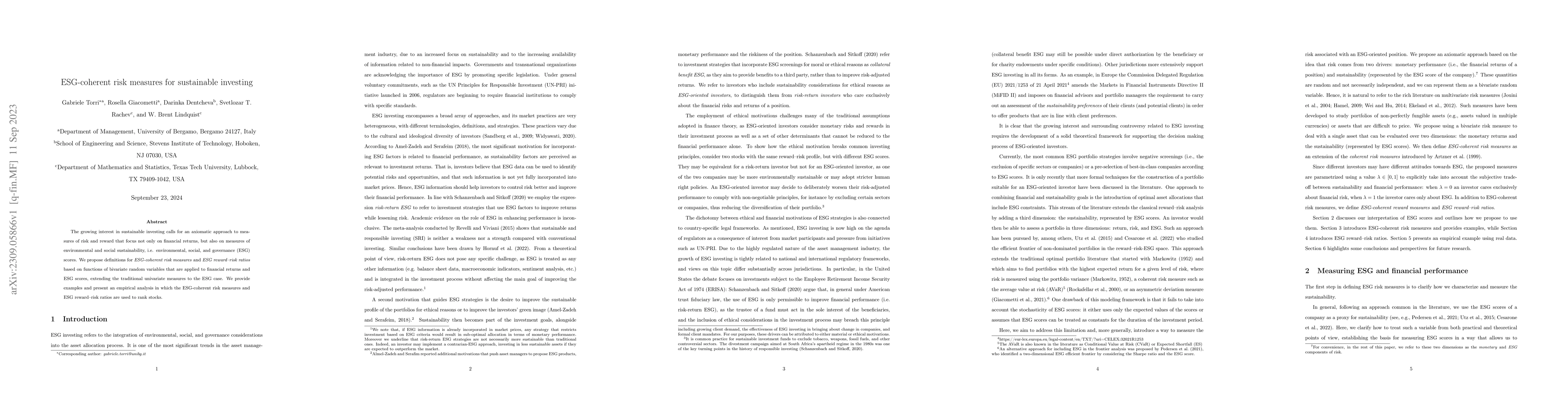 Thumbnail for ESG-coherent risk measures for sustainable investing