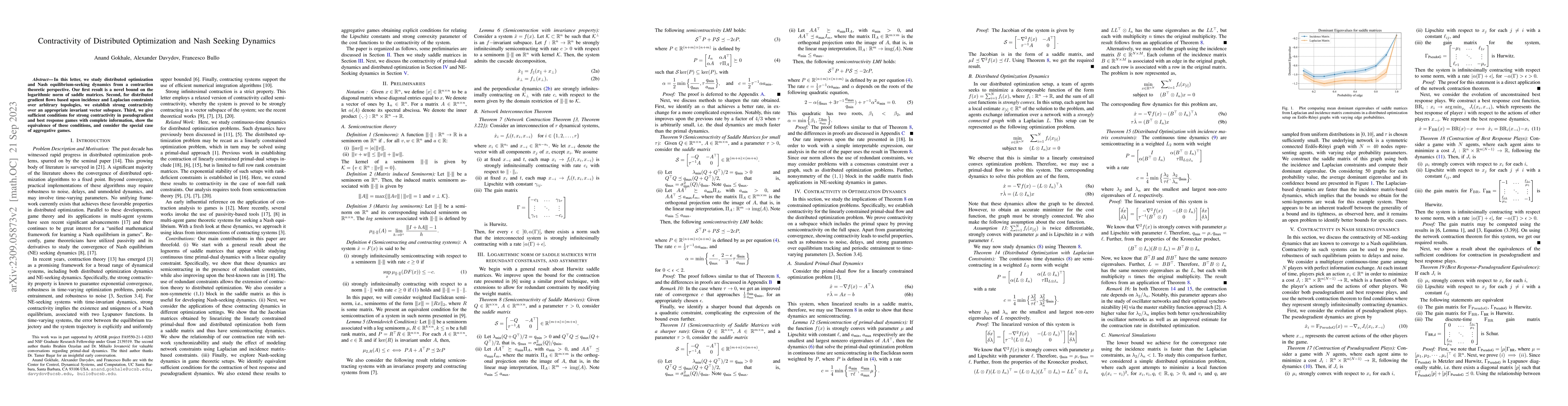 Thumbnail for Contractivity of Distributed Optimization and Nash Seeking Dynamics