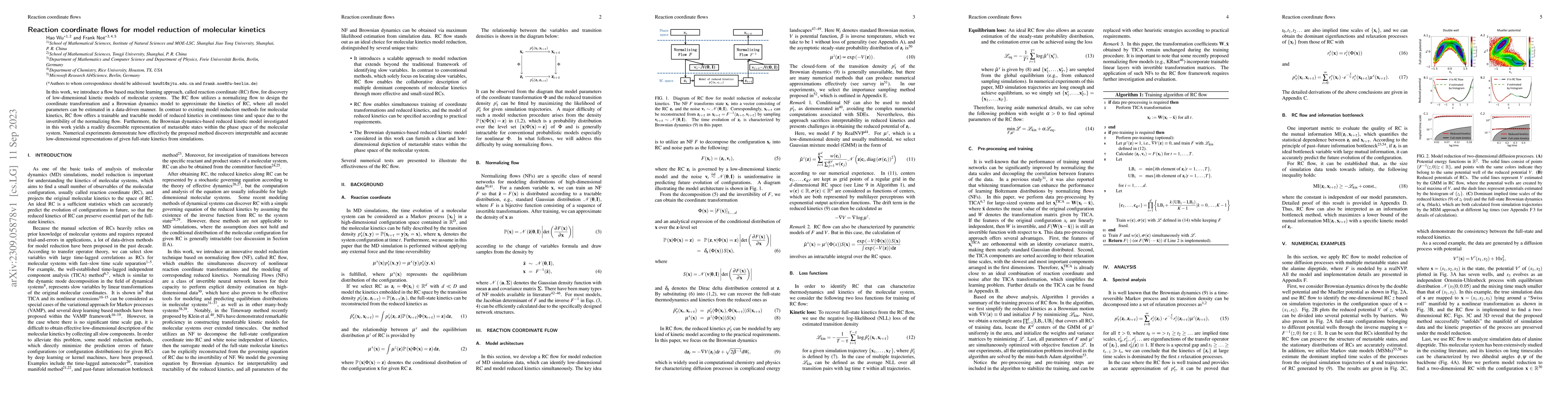 Thumbnail for Reaction coordinate flows for model reduction of molecular kinetics
