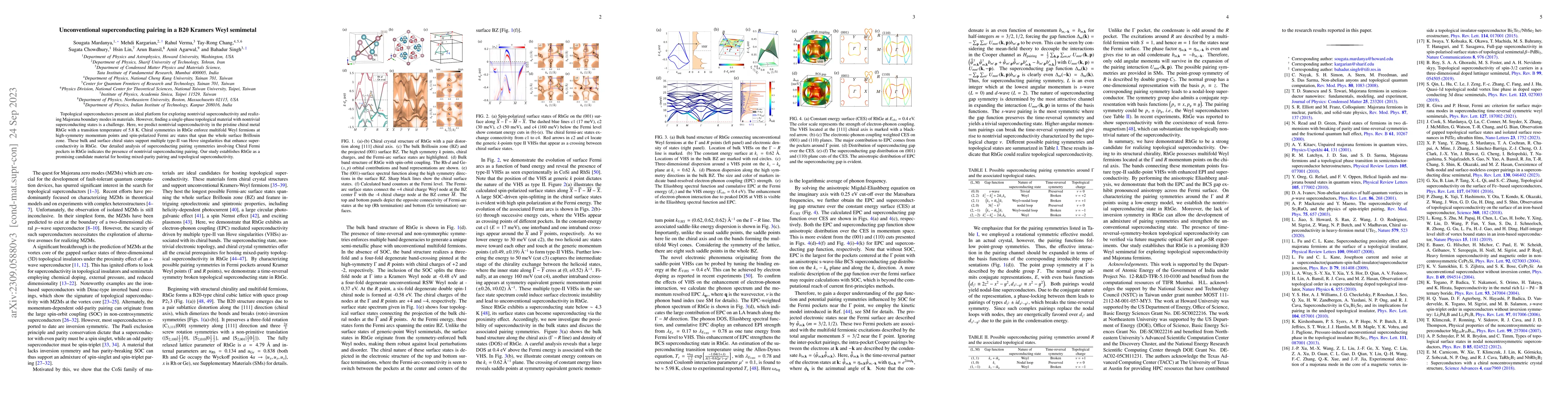 Thumbnail for Unconventional superconducting pairing in a B20 Kramers Weyl semimetal