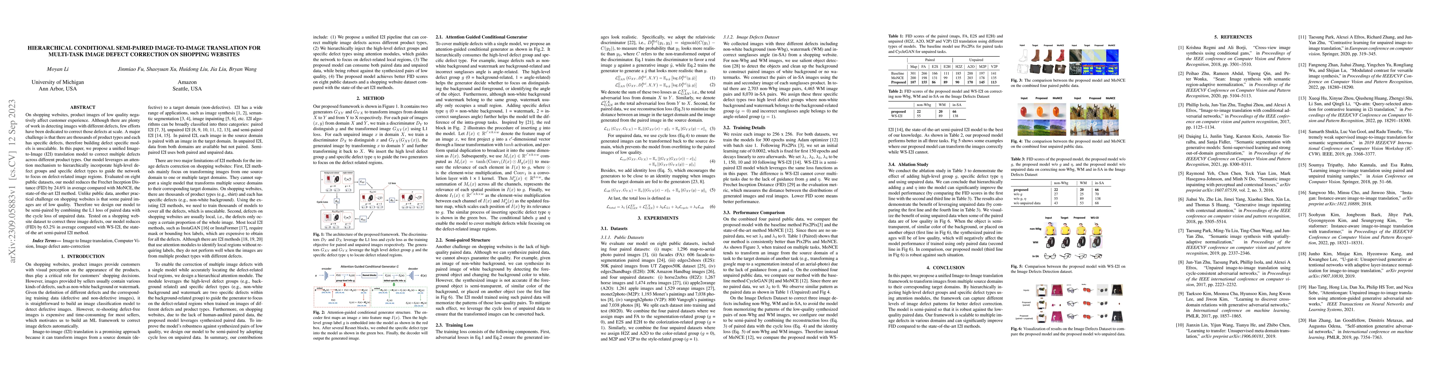 Thumbnail for Hierarchical Conditional Semi-Paired Image-to-Image Translation For
  Multi-Task Image Defect Correction On Shopping Websites